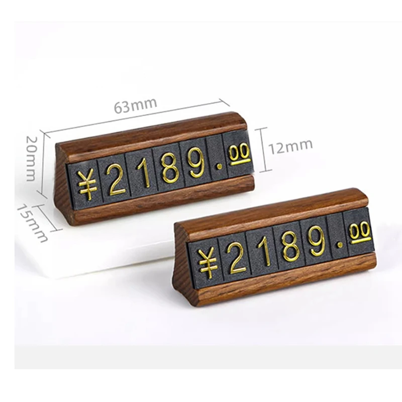 10 Sets/Box Mini Wood Combined Number Price Cube Tag Jewelry Adjustable Number Pricing Label Sign Holder Card Stand B Durable