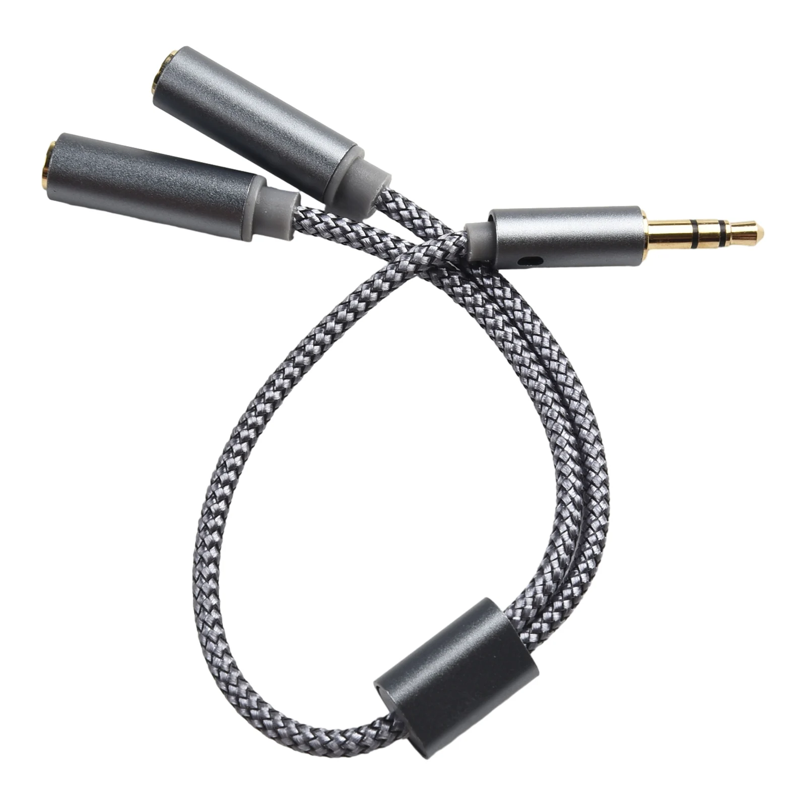 Headphone Splitter Cable For Computer 3.5mm Female To 2 Male 3.5 Jack- Mic Audio Y Splitter Microphone Adapter- Aux Cable