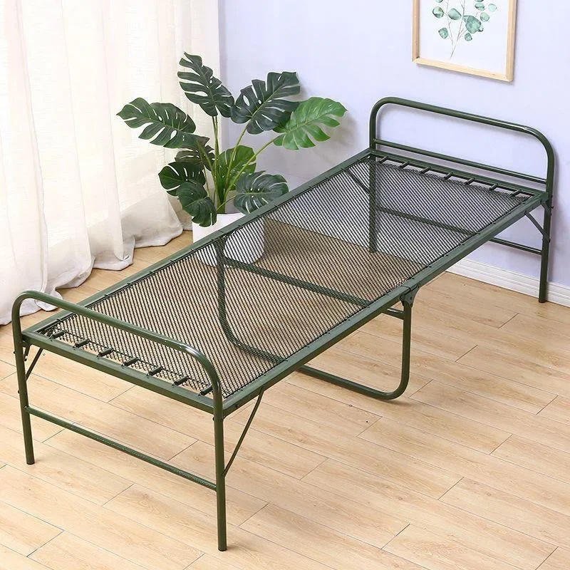 Folding Bed Single Lunch Break Bed Free Installation Rental Room Steel Steel