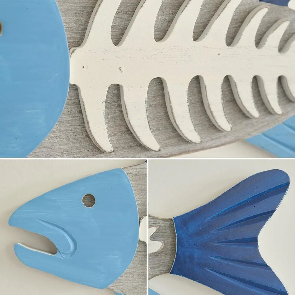 

Wooden Fish Bone Wall Decor Rustic Fish Wall Decoration Fish Hanging Wall Art for Home Lake House Bedroom Decor