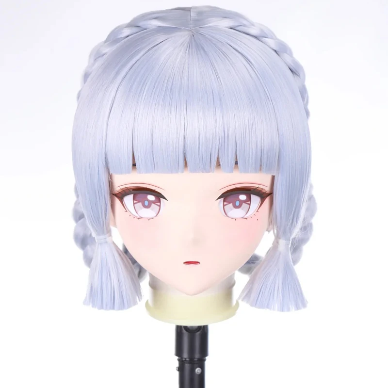 (MEO176) Customize Handmade Full Head Lockable Crossdress Male to Female Japanese Cartoon Anime Game Character Kigurumi Mask