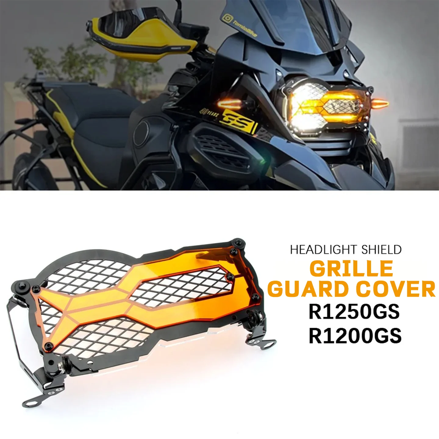 

For BMW Motorcycle Flipable Headlight Protector Head Lights Grille Guard Cover R1200GSR1250GS LC ADV Edition Adventure2013-2023