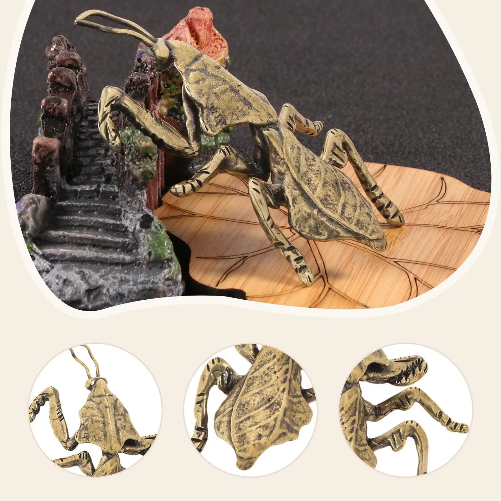 Praying Mantis Figurine Home Decor Souvenir Accessory Tabletop Sculpture Figurine Kung Fu Tea Pet Model Cute Animal Ornament