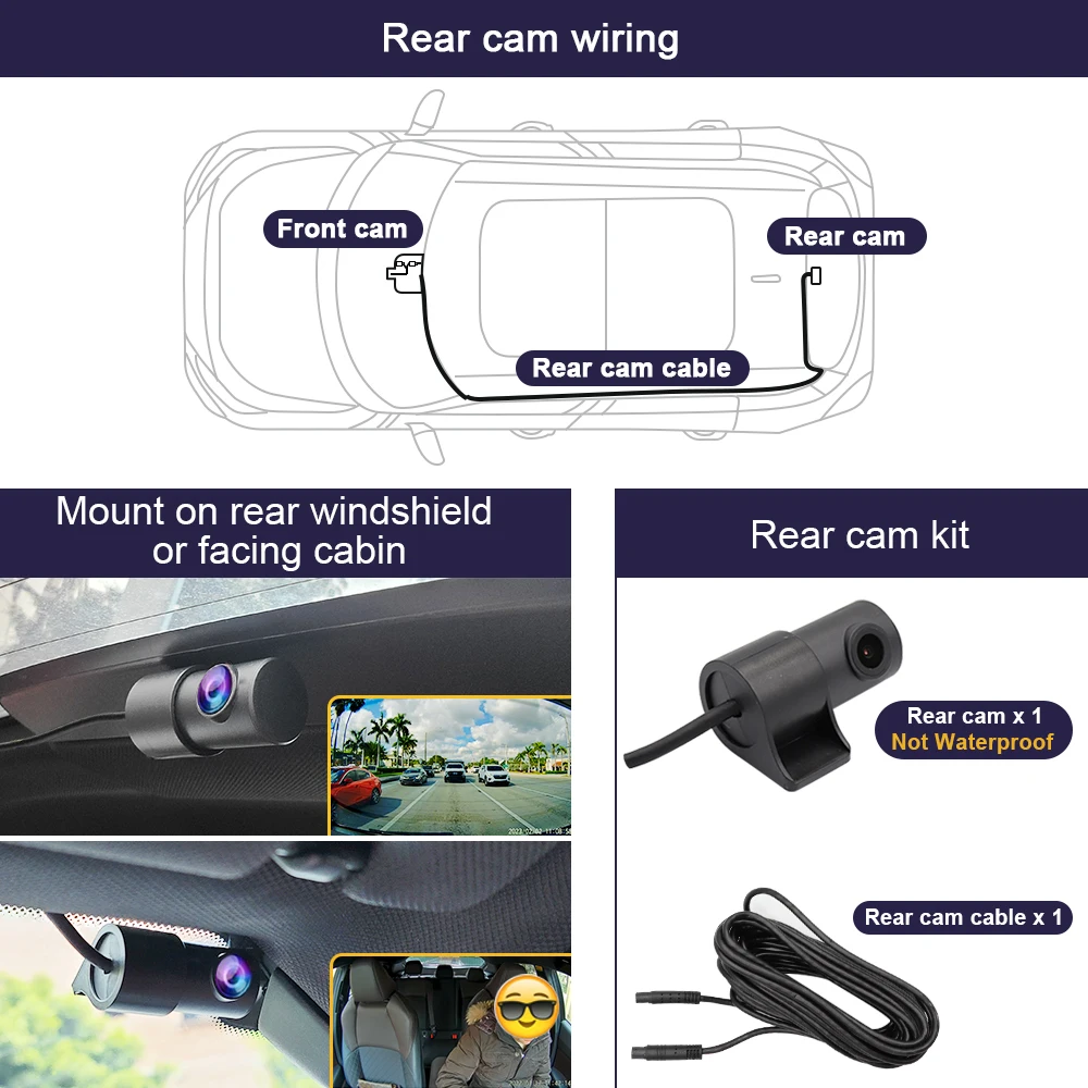 FITCAMX 4K Dashcam für VW Volkswagen Tiguan MK2 2016-2024/ TYRON X 2023 / UP, E-Up 2019-2025, Eingebautes WLAN & App – Detail 13