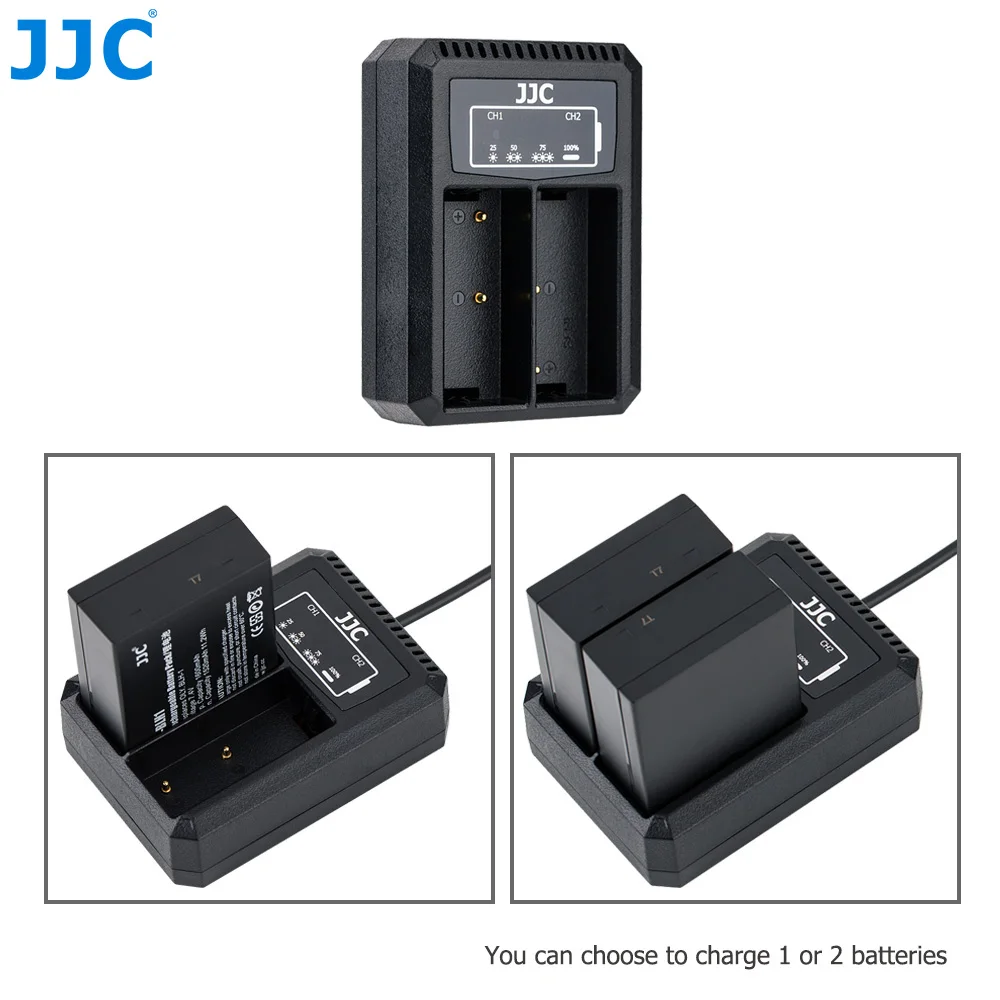 JJC BLH-1 Camera Battery Charger USB Dual Slots for Olympus OM-D E-M1 Mark III, OM-D E-M1 Mark II, OM-D E-M1X Cameras OMD EM1 II