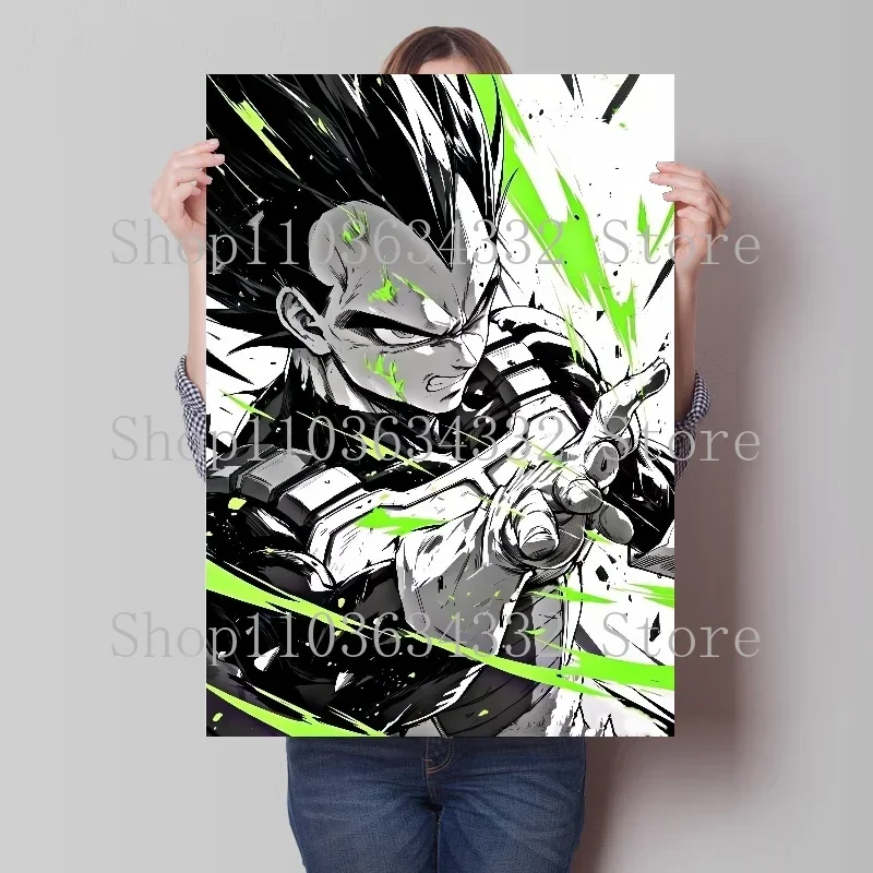 Póster de Dragon Ball de Super Saiyan de Anime famoso, Mural artístico de Goku Vegeta, decoración del hogar de alta calidad, lienzo impreso, pintura, regalo para niños