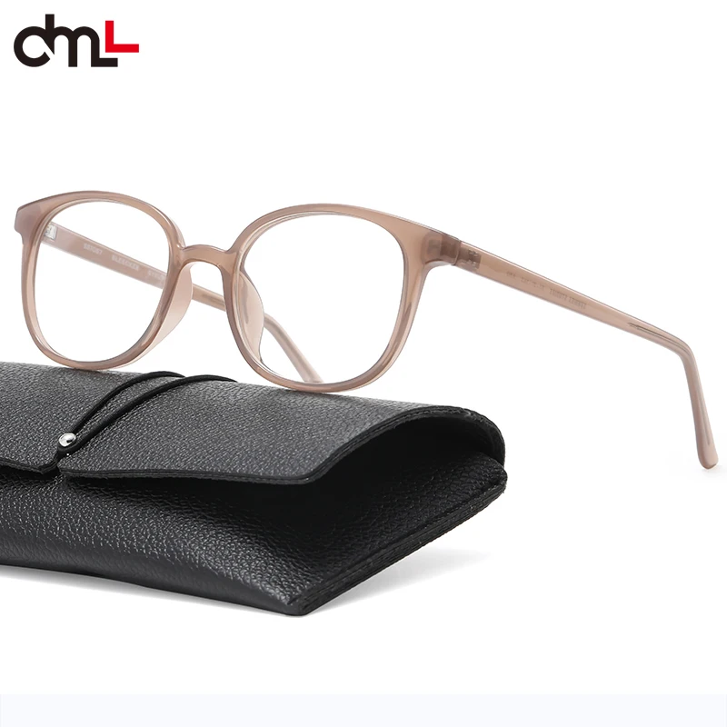 

DML Tr90 Ultralight Material Fashion Computer Eyeglasses High Quality Women Anti-blue Light Transparent Clear Pink Frame HD Lens