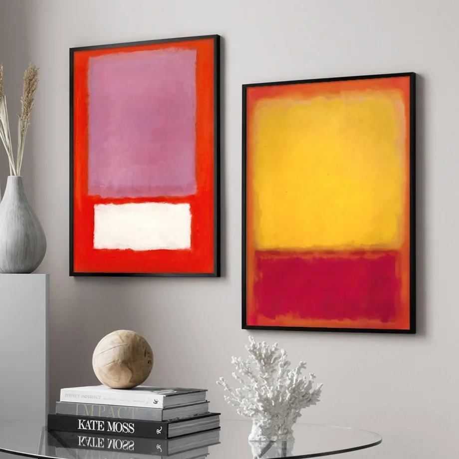 Yellow Orange Mark Rothko Exhibition Abstract Posters And Prints Wall Art Canvas Painting Wall Pictures For Living Room Decor