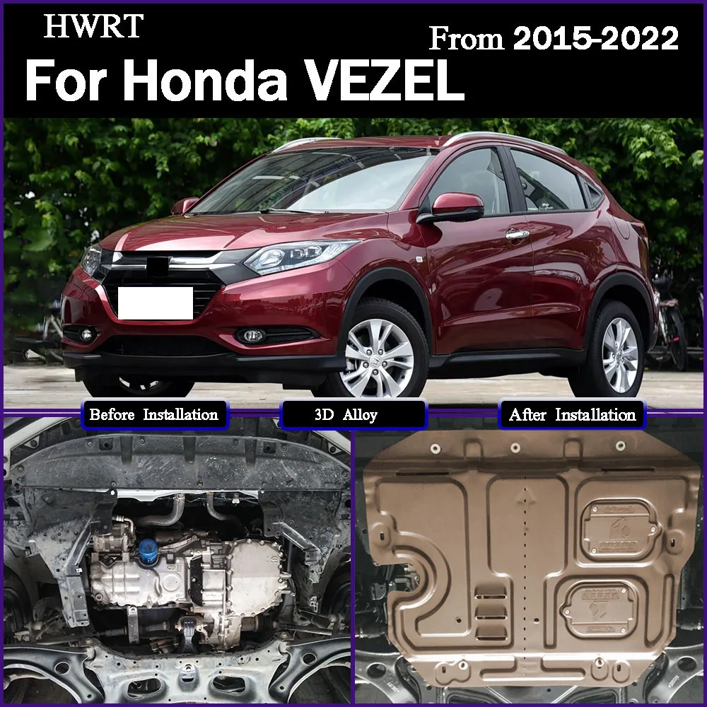 

For Honda VEZEL 2015-2022 1.8L 1.5T Car Accessories Black Under Engine Guard Mudguard Board Splash Shield Mud Fender Plate Panel