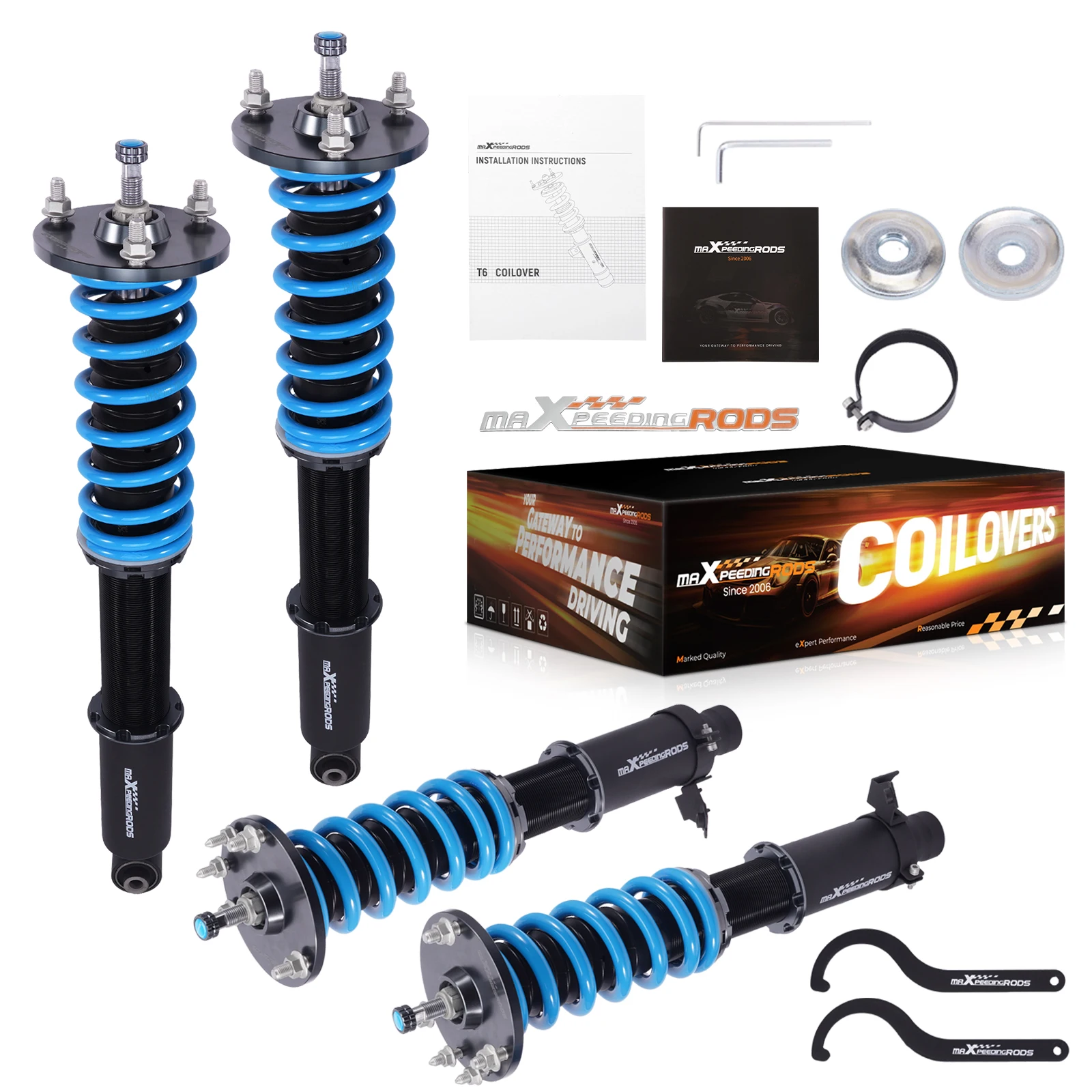 Maxpeedingrods Coilover Suspension T6 Coilovers Suspension Lowering Kit for Acura RL 1996-2004