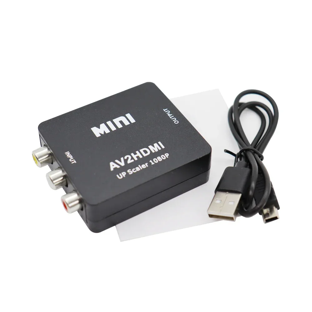 Convertidor adaptador compuesto RCA AV a HDMI, Cable de Audio y vídeo de 1080P, adaptador AV CVBS con Cable USB
