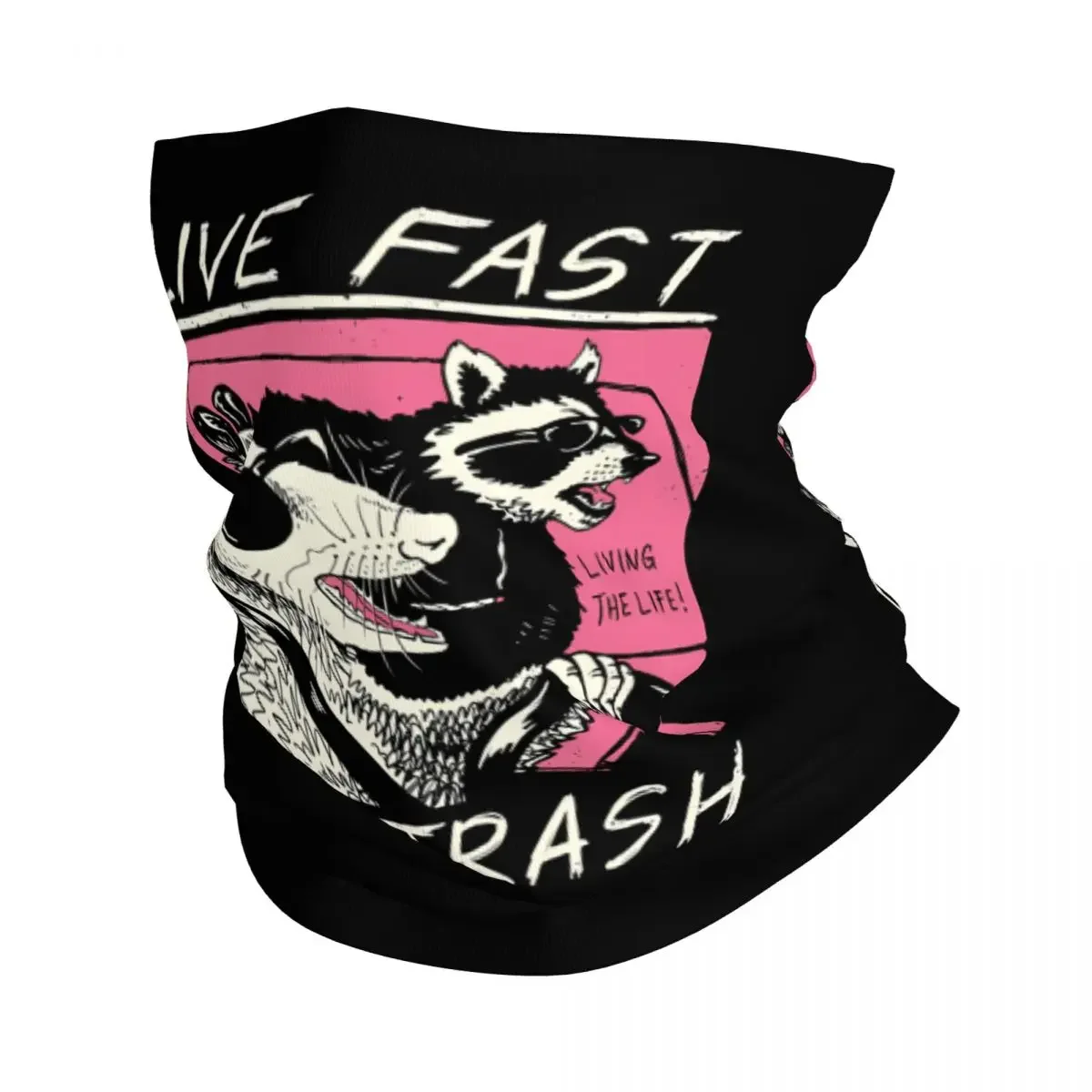 Opossum Live Fast Eat Trash Scarf Neckerchief Neck Face Mask Polyester