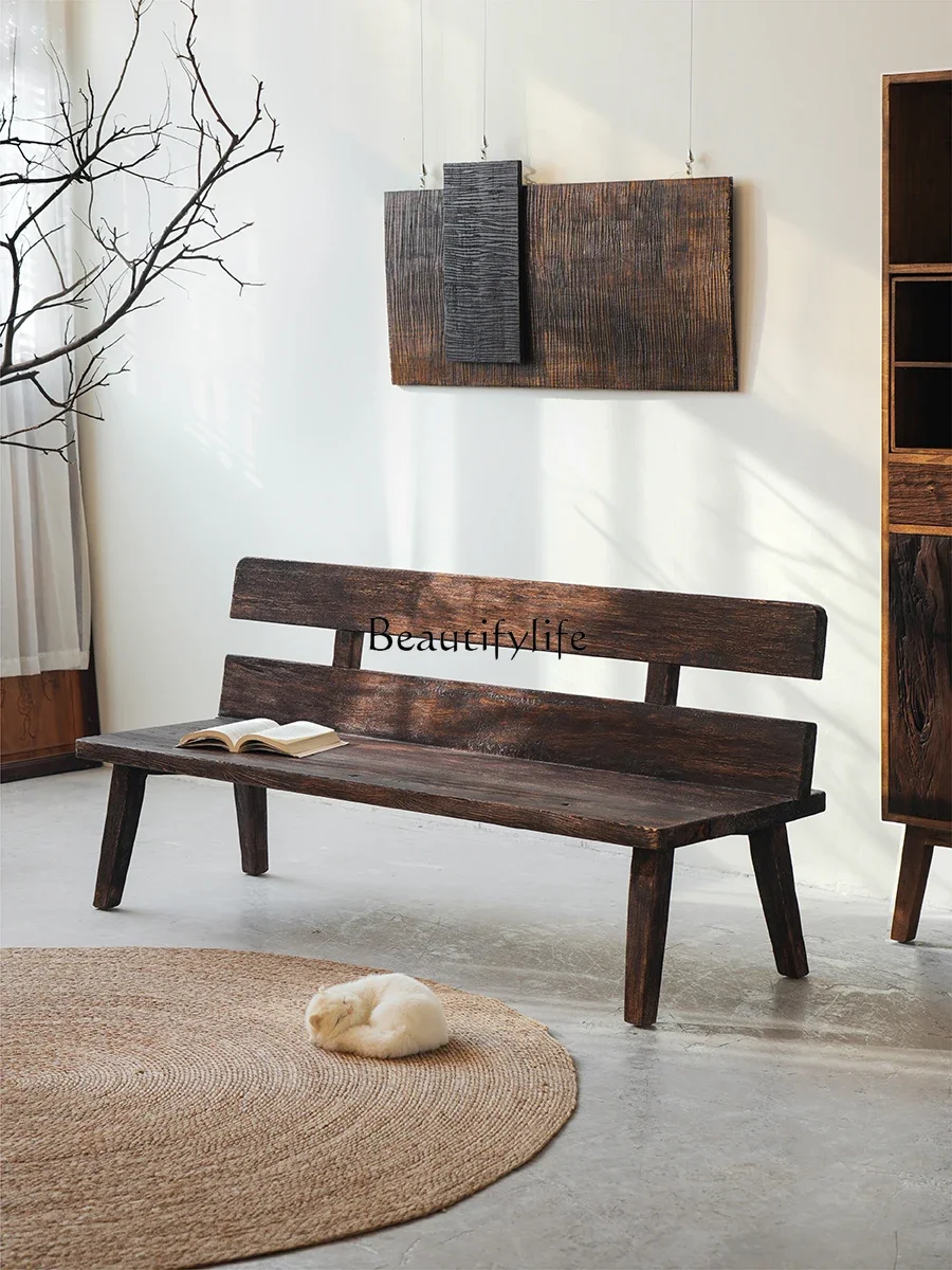 

10 Solid wood bench living room B & B medieval wabi sofa chair