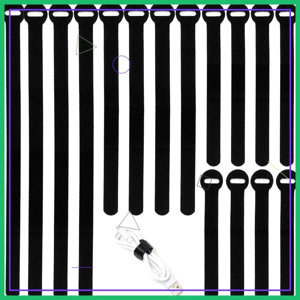 

150PCS Reusable Cable Ties, 4-10 inch, Hook & Loop, Adjustable Cord Organizer for Home Office Data Centers, Black