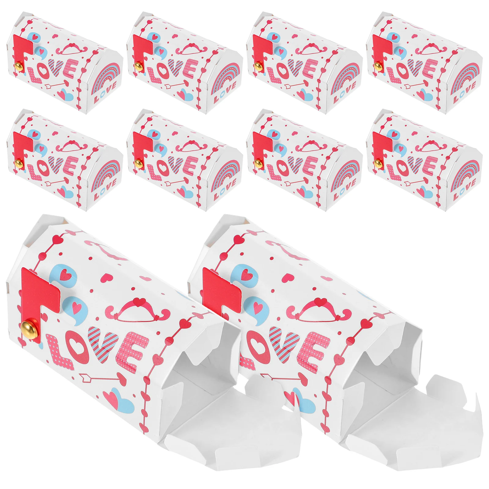 

10 Pcs Candy Box Mini Mailbox Wedding Boxes Kids Valentine Goodie Bags Paper Toy Bag Chocolate