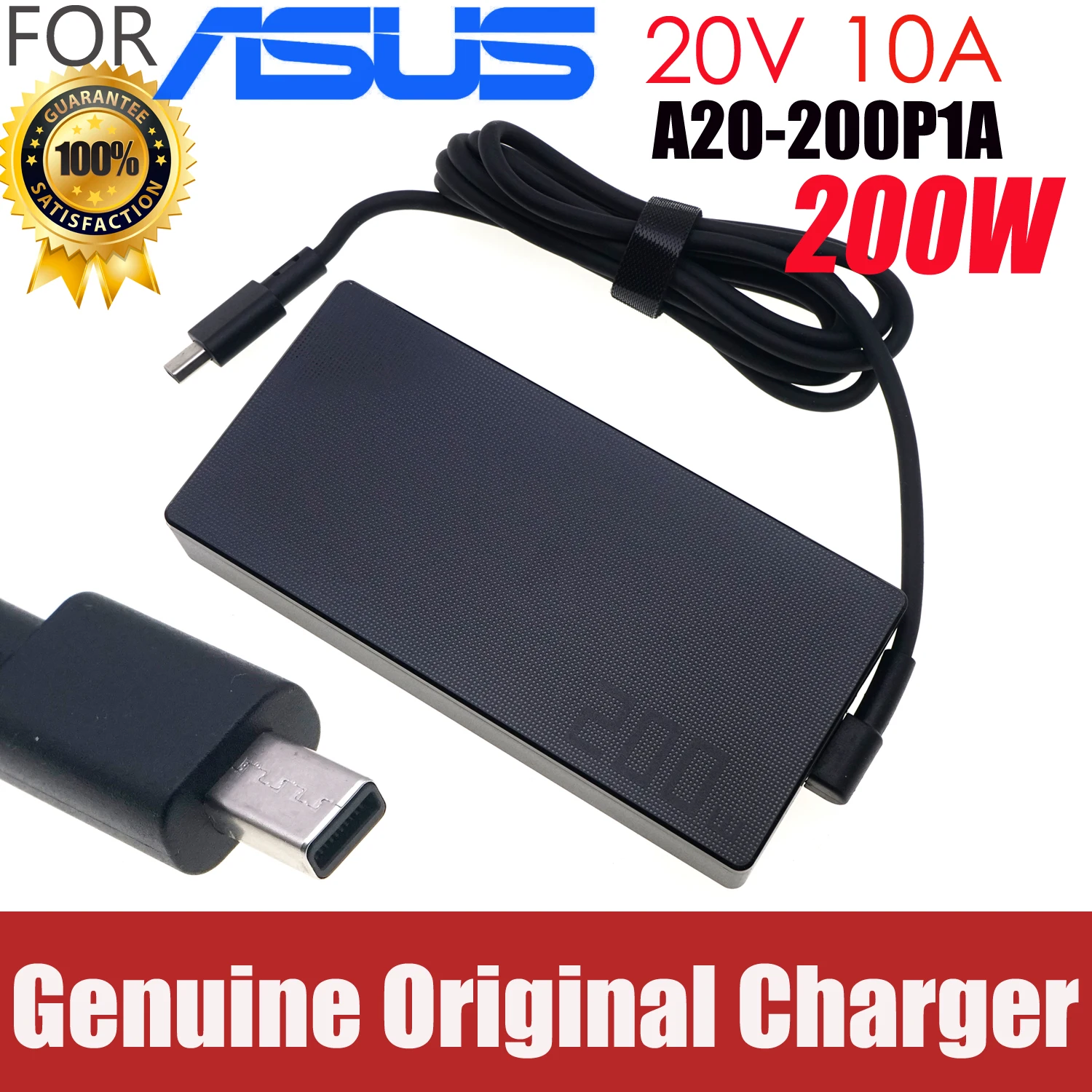 Genuine 20V 10A 200W A20-200P1A AC Adapter Charger For Asus ProArt P16 H7606WP ROG Zephyrus G16 GA605 USB Tip ADP-200EB B