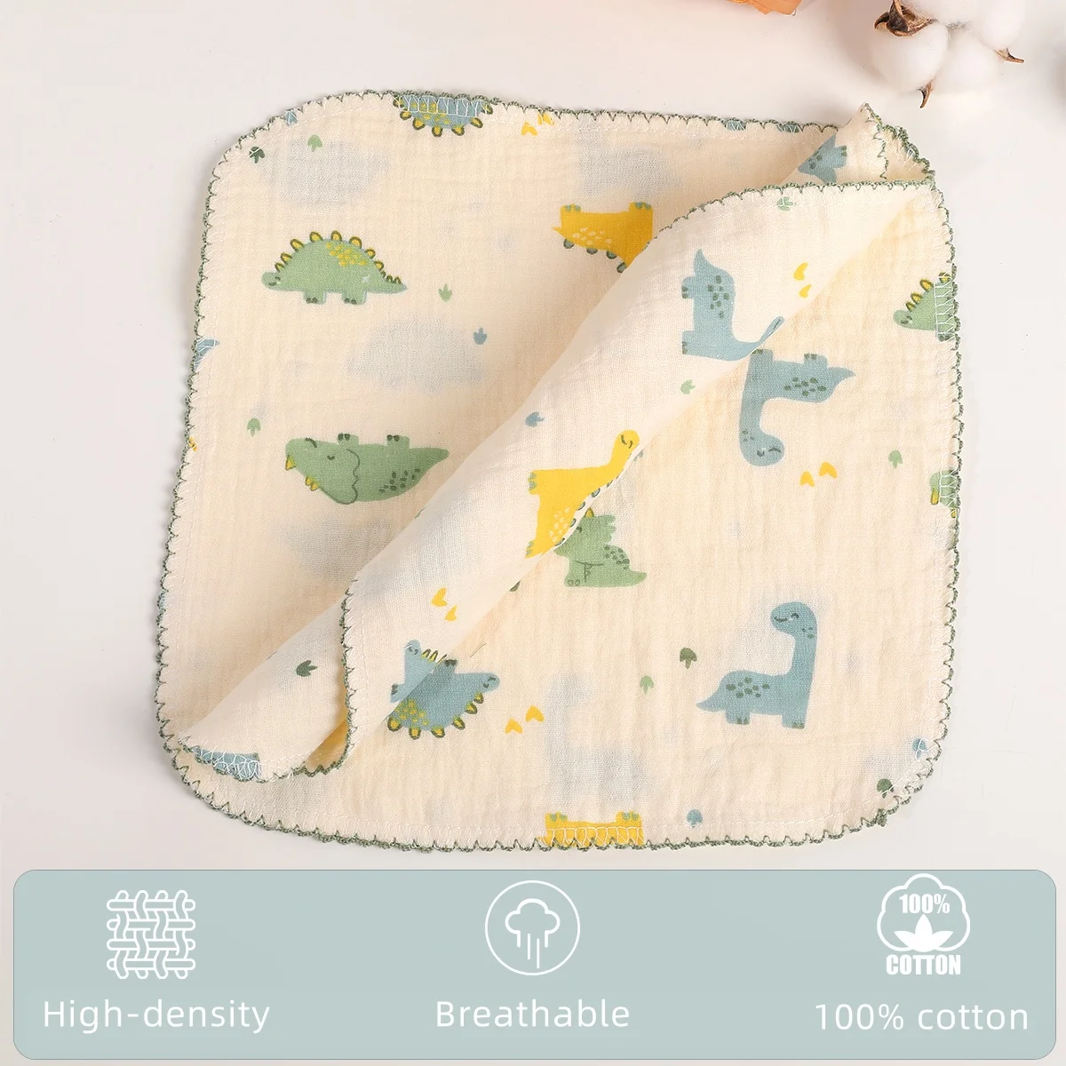 منشفة مربعة ناعمة للأطفال مقاس 25*25 مع حواف من الدانتيل بتصميم كرتوني لغسل الوجه، قماش لطيف على الجلد، منشفة للأطفال الصغار