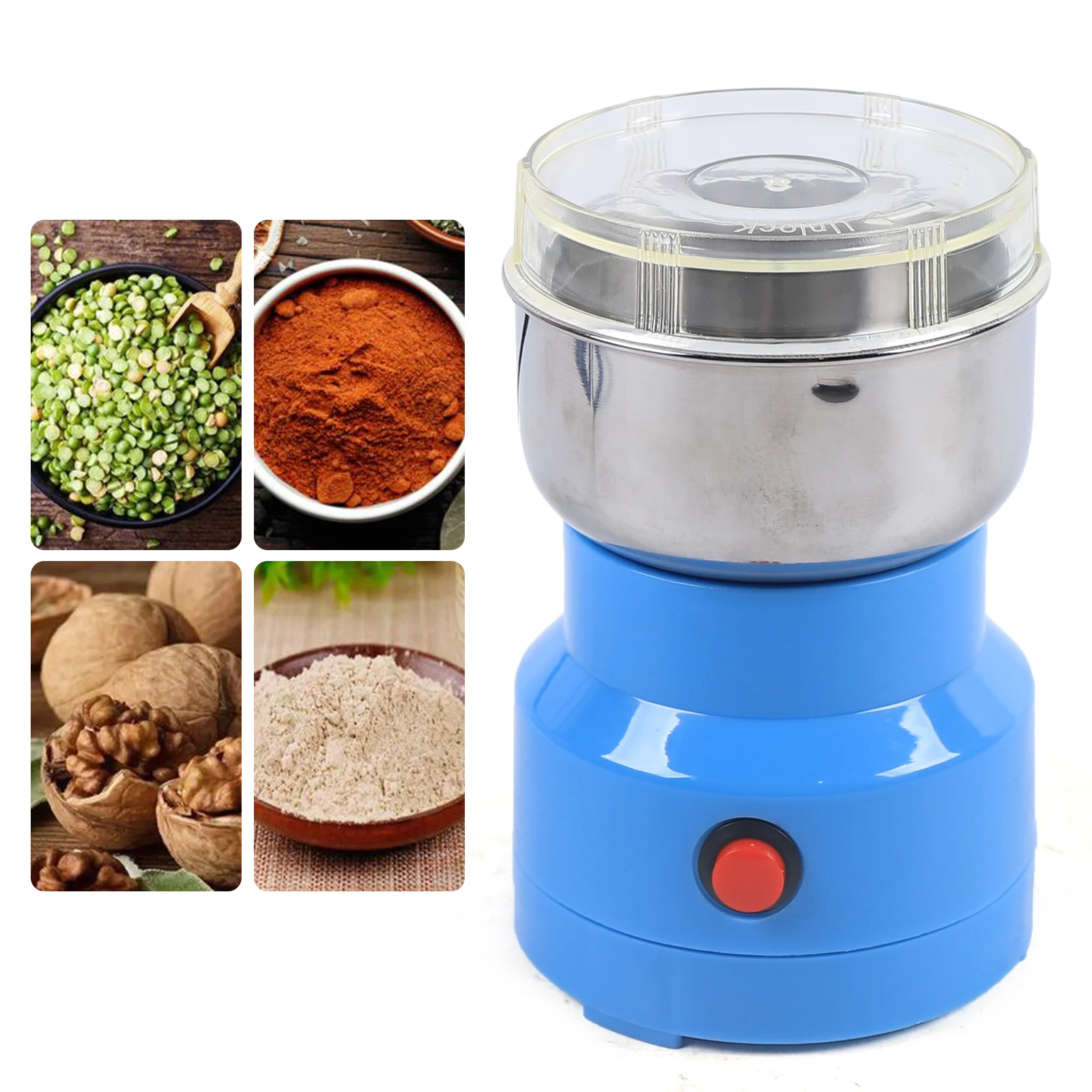 

150W Multifunction Smash Machine Electric Mini Spice Coffee Grinder Grain Milling for Home Herbs/Spices/Nuts/Grains