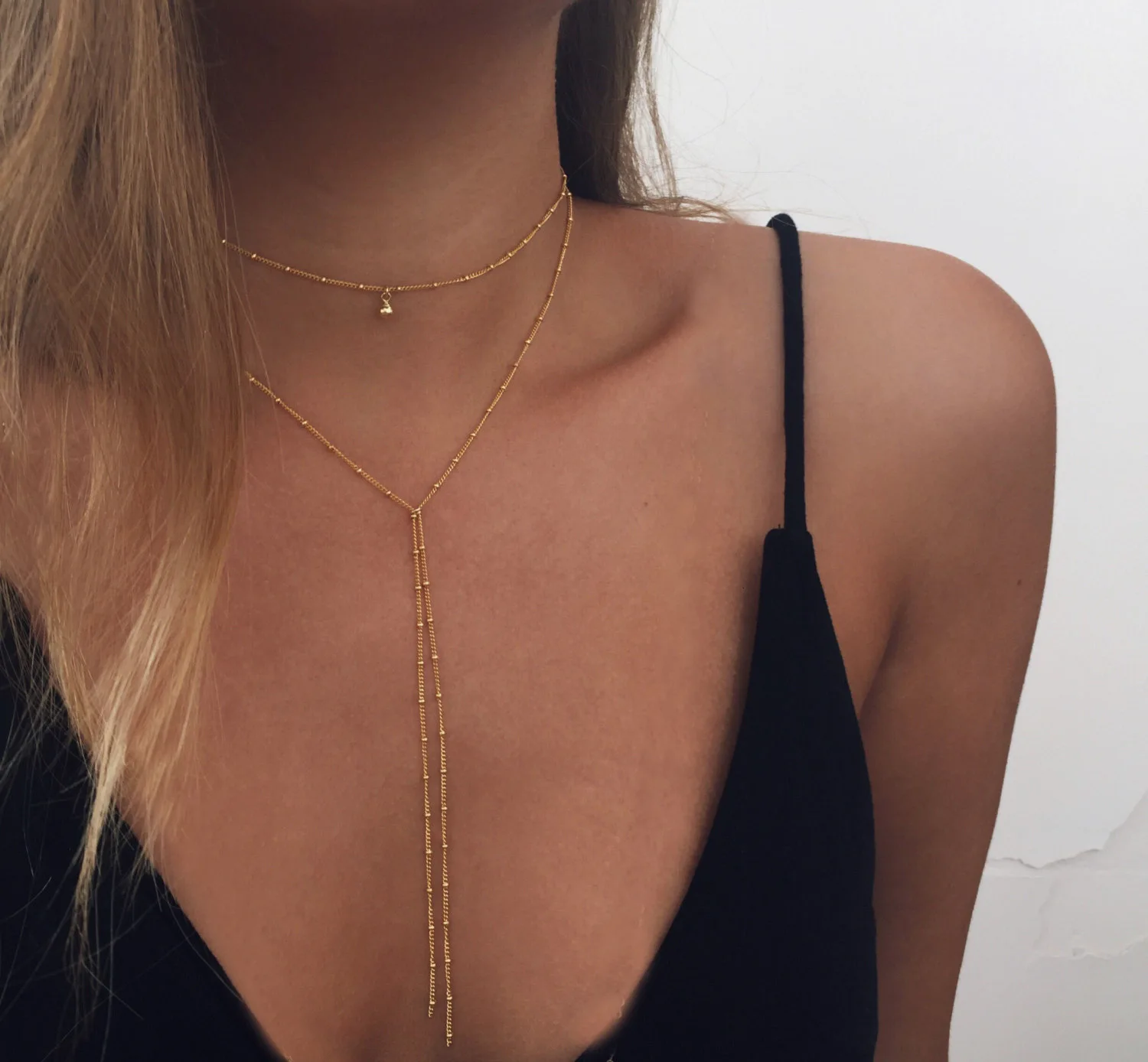 Premium Fashion Bell Charm Necklace Multilayer Tassel Long Chain Exaggerated Unique for Women Silver Standard Length