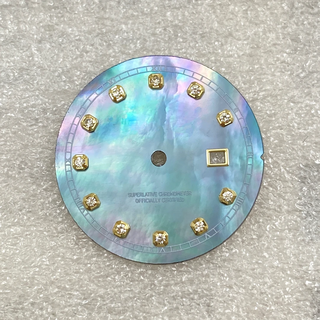 Custom LOGO 24.5mm Watch Dial Log Women's Mechanical Watch Modified with Mother of Pearl Dial Diamond Nail for NH05 Movement OEM