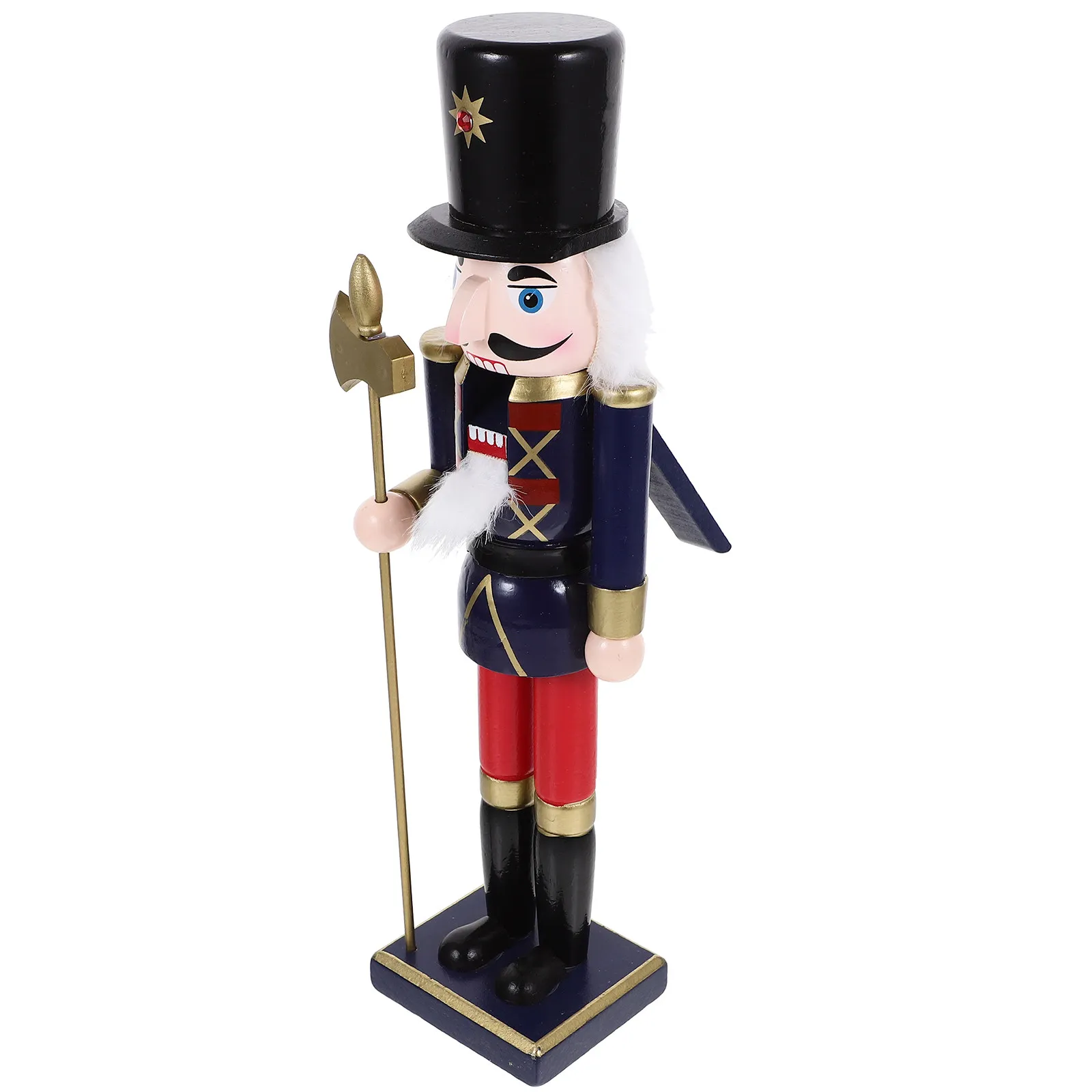 

1pc Wooden Nutcracker Ornament Desktop Decor Xmas Party Favor Christmas Gift Wood Craft Figure Holiday Decoration Festival