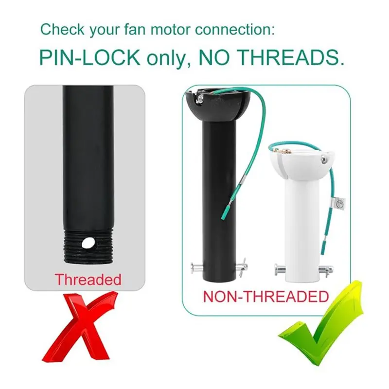AC93-4 Inch Matte Black Ceiling Fan Downrod With Hanger Ball, 1
