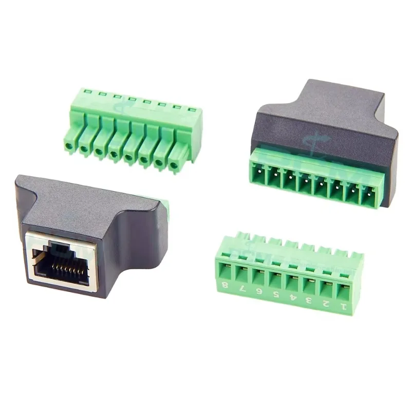 MT-4233 Pack Network RJ45 Breakout Adapter 8P8C Female Socket 8 Pin Screw Terminal Block CAT5 CAT6 LAN Ethernet Connectors