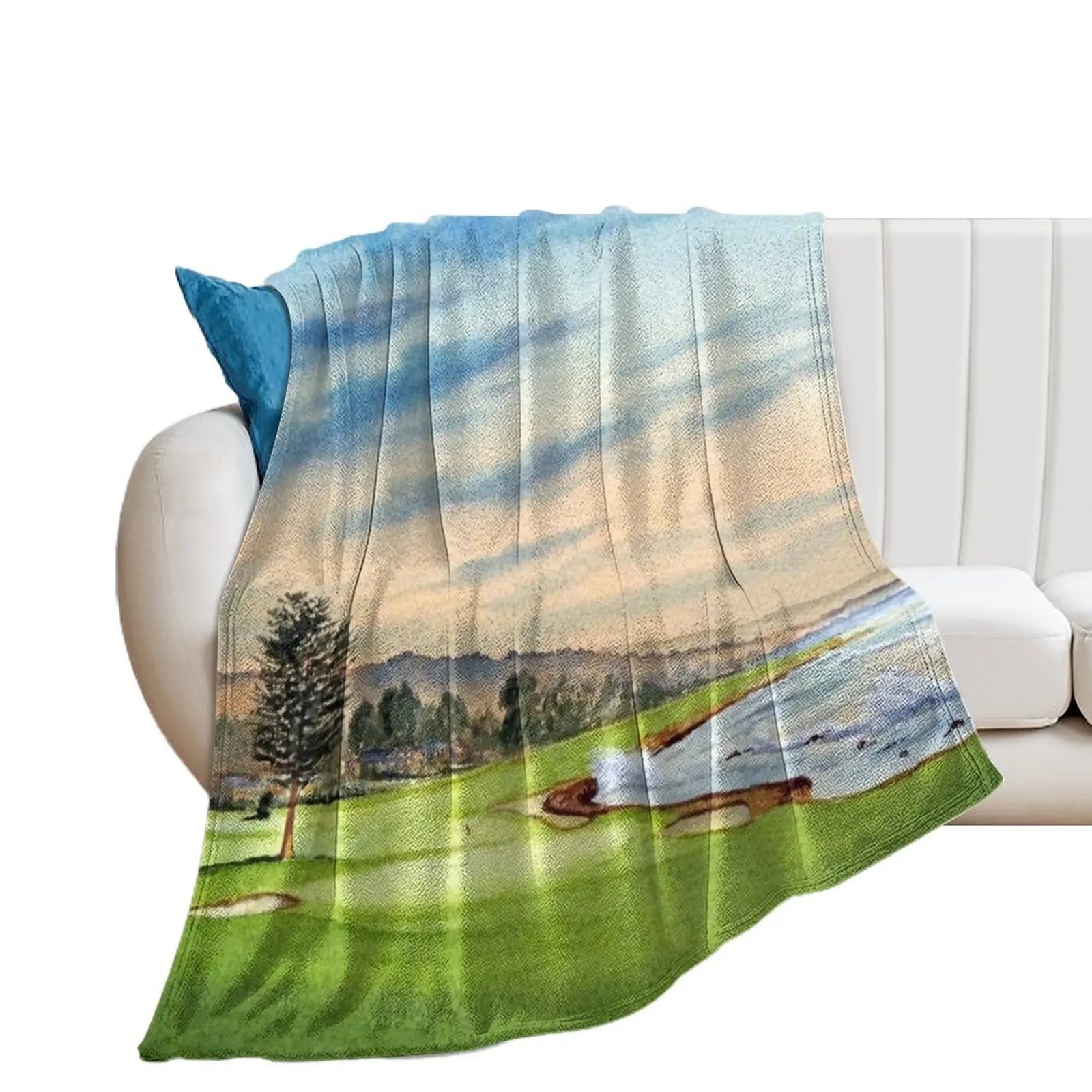 

Pebble Beach Golf Course 18Th Hole Throw Blanket decorative Tourist Cute Plaid Blankets