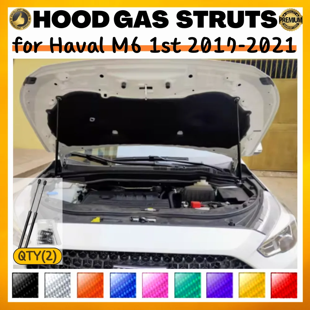 

Qty(2) Hood Struts for Haval M6 1st 2017-2021 Front Bonnet Modify Gas Springs Shock Absorbers Lift Supports Dampers