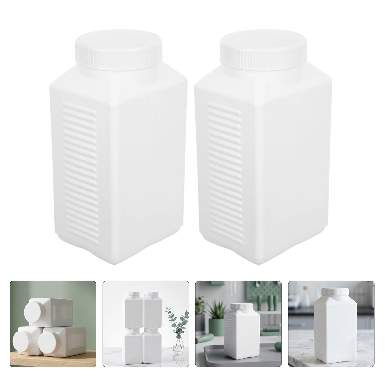 12Pcs Hdpe Laboratory Rectangular Chemical Storage Bottles Leak-Proof Plastic Reagent Containers for Liquid Solutions