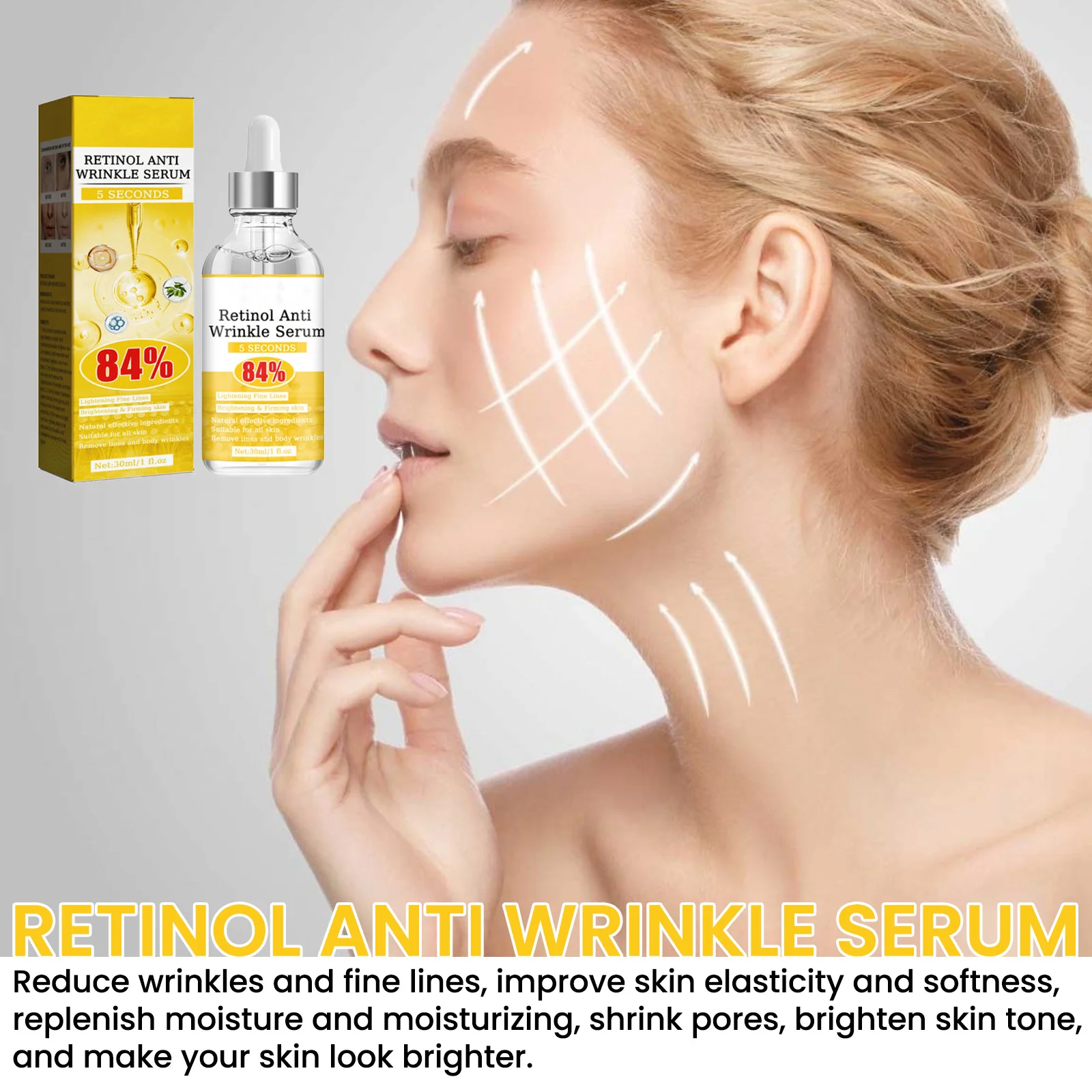 Facial Anti-Wrinkle Essence Pure Hyaluronic Acid Serum Face Lift Tightening Frim Improves Skin Elasticity Reduce Eye Fine lines