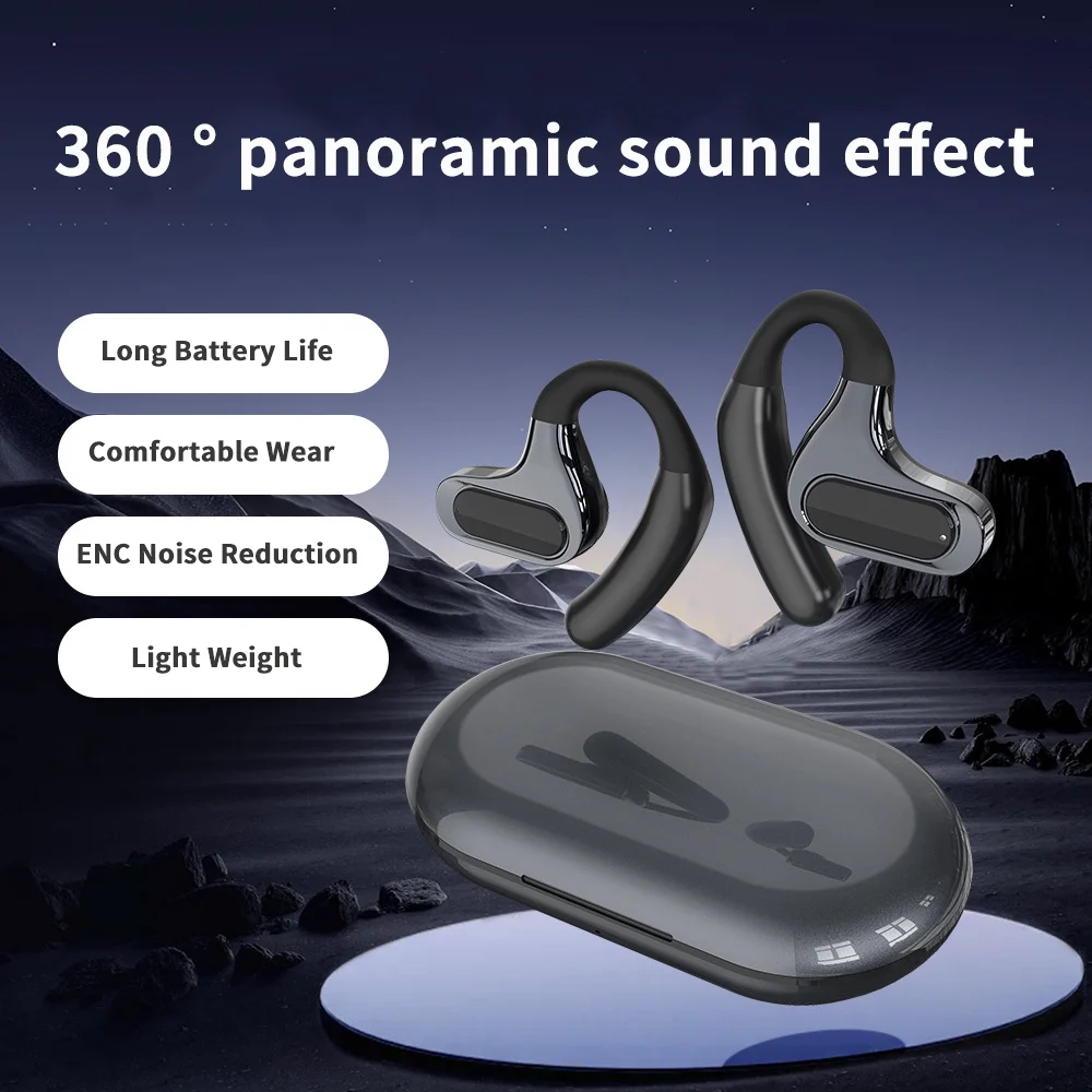 

Ear Hook Bluetooth Earphone Long Battery Life Support App Directional Sound Transmission Call Noise Reduction Open Headphone