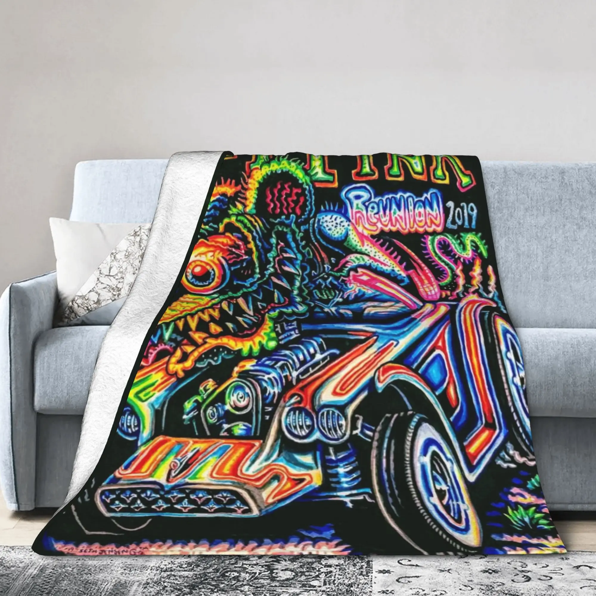 Comfort Rat Fink Blanket Stuff Sofa Decorative  Throw Blanket Ultra-Soft Fleece for Travel