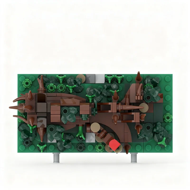 224pcs MOC Castle MINI-Diorama - Bushes & Shrubs Weathered Oak MINI Model Building Blocks Christmas Gift Art DIY Brick Craft