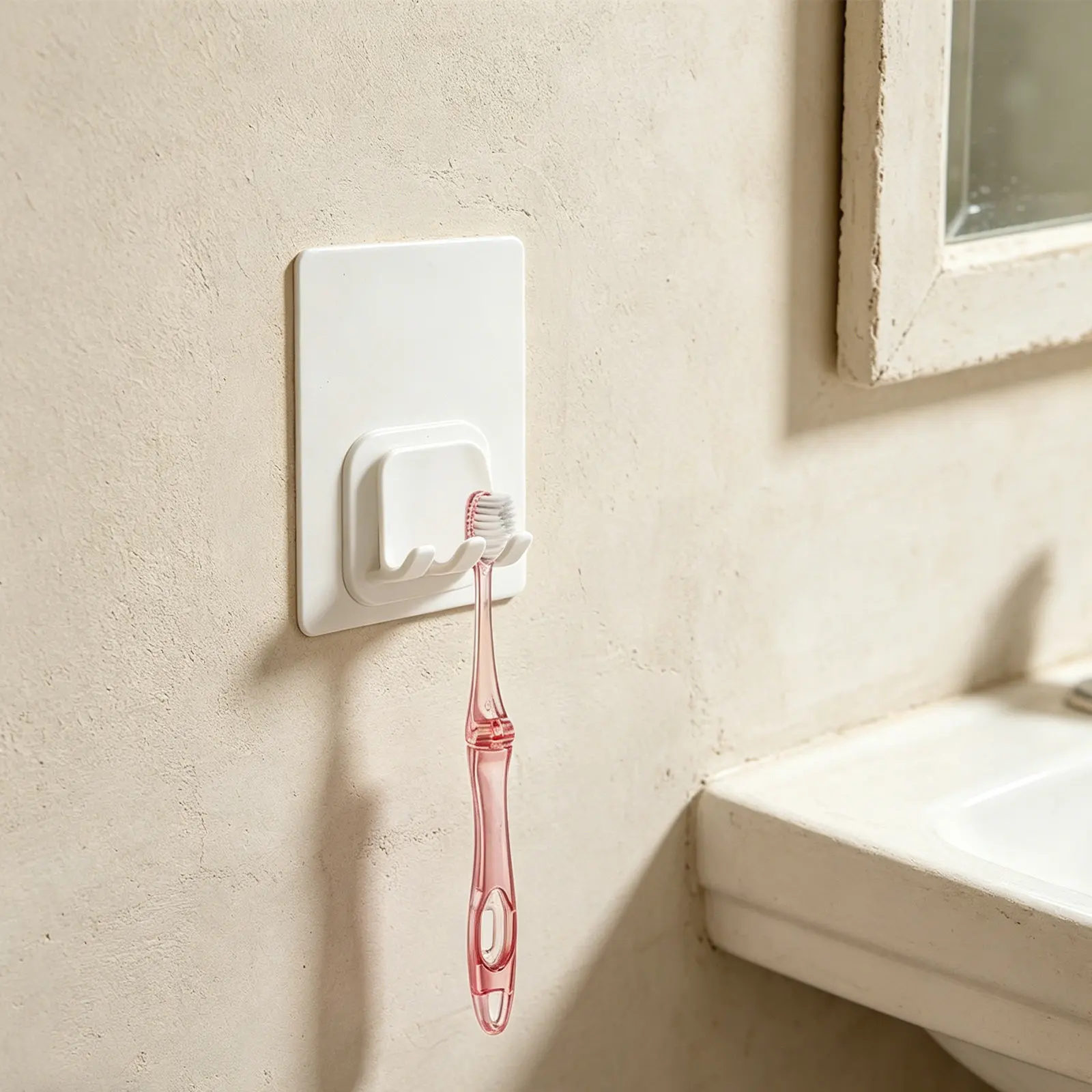 Self-Adhesive Wall-Mount Toothbrush Holder 2 in 1 Gargle Cup Electric Toothbrush Stand Waterproof Razor Rack Bathroom Organizer