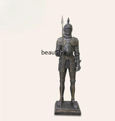 

Medieval European-Style Retro Armor Knight Armor Warrior Sculpture Bar Cafe Western Restaurant Fiberglass Soft Outfit