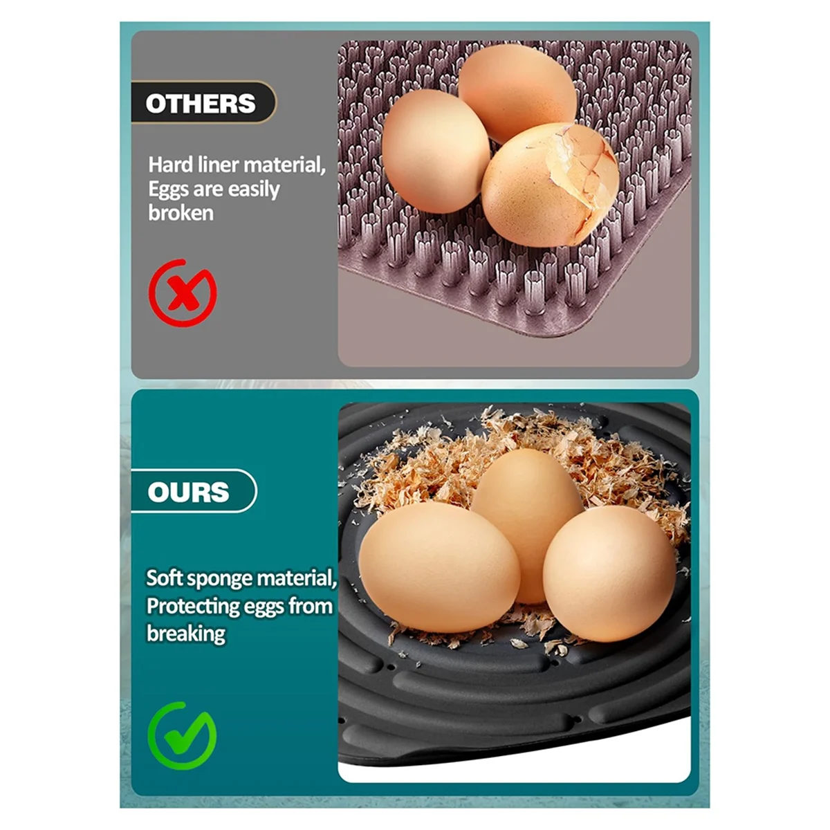 N38R_8 Pack Chicken Nesting Pads for Laying Eggs, Nesting Box Liners,Black