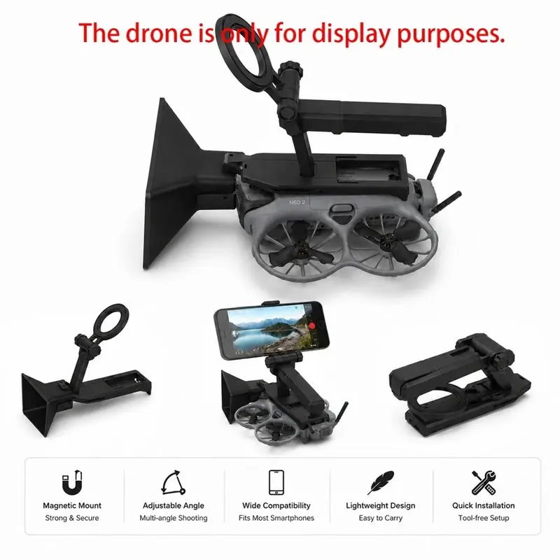 Ingenious-Adjustable Magnetic Phone Mount For DJI Neo 2, Foldable Smartphone Holder With Multi-Angle Rotation
