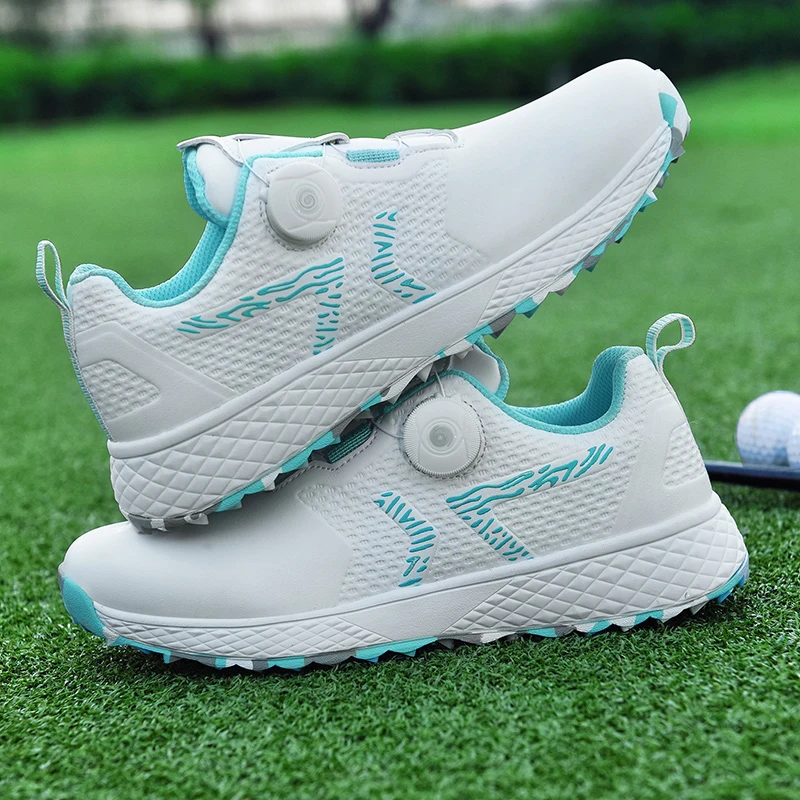 

2023 New Womens Golf Shoes Quick Lacing Outdoor Golfing Sneakers Non Slip Grass Walking Sneakers Women Comfortable Golfer Shoes