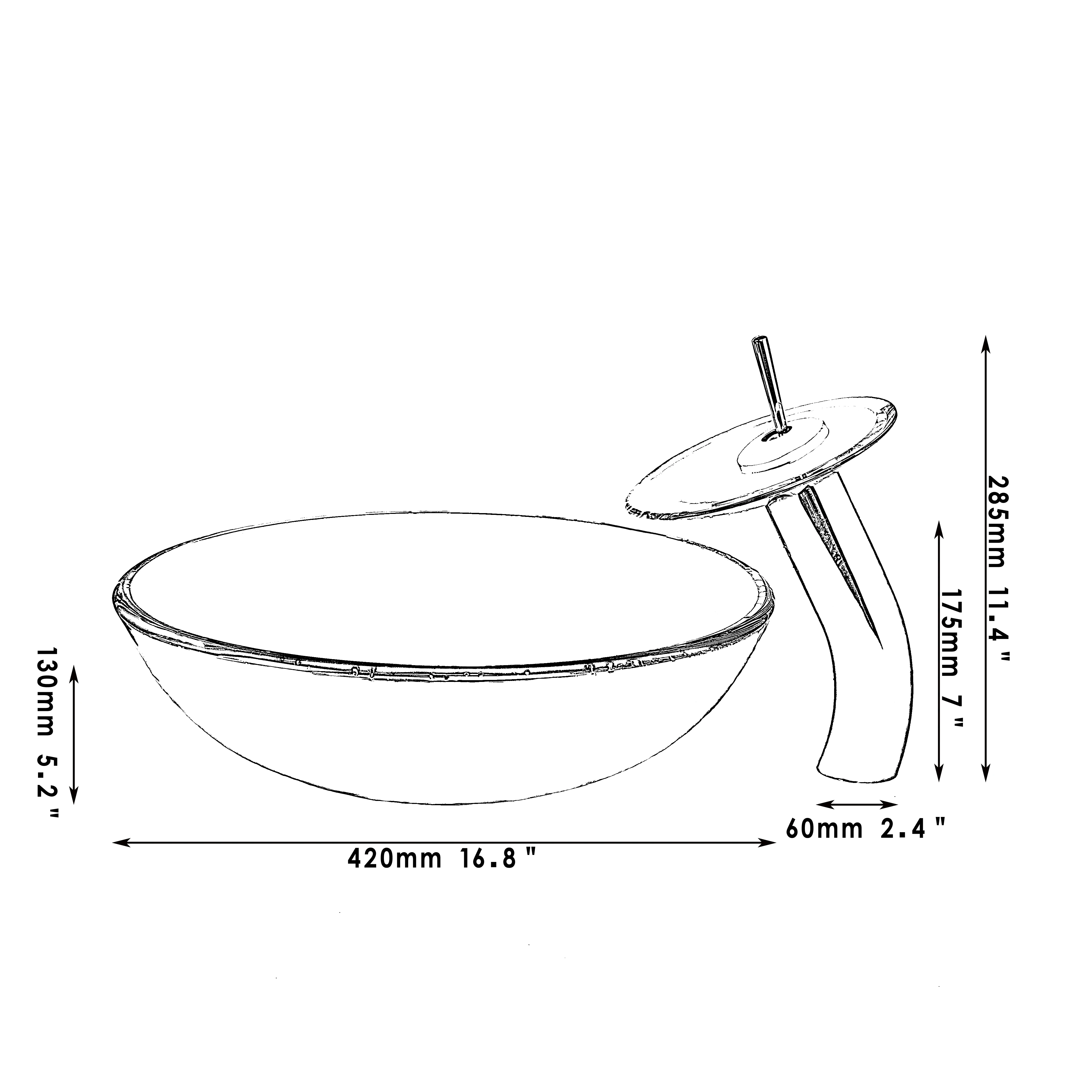 Torayvino bathroom sink basin lavabos modernos Waterfall Glass Hand Painted wash basin deck mounted faucet Water Mixer taps