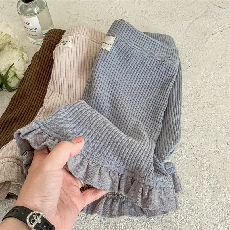 2024 Summer New Girls Solid Shorts Children Loose Lace Shorts Toddler Ribbed Leggings Kids Casual Pants Baby Cotton Clothes