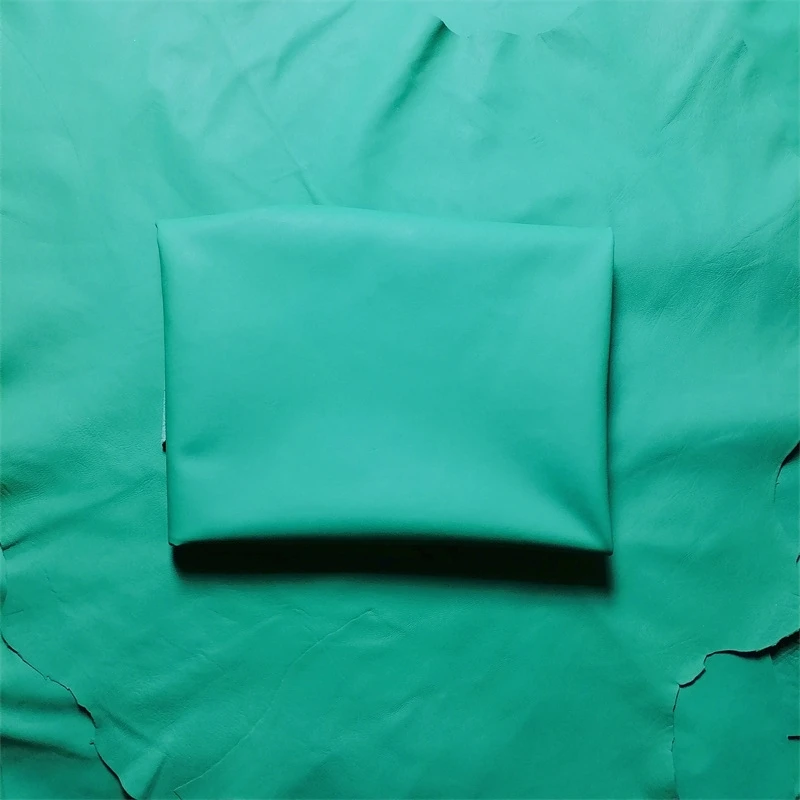 0.5mm Green Sheepskin. First Layer Leather. Real Leather Fabric. Handmade DIY For Inside. Match The Colors. Full-Sheet Cutting