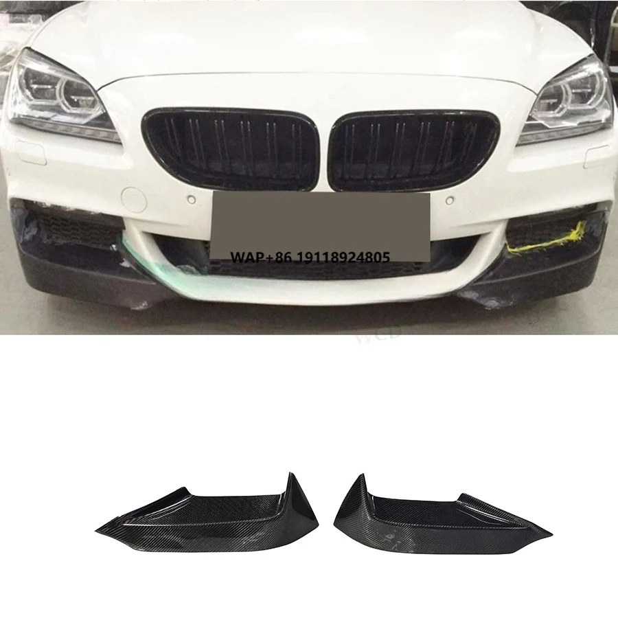 For  6 Series F06 F12 F13 M-Tech 2012-2016 Carbon Fiber Front Lip Splitters New Condition Bumper Lip Spoiler Bodykit