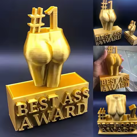 Best Ass Award Creative Best Boobs Award Gold Ornament Trophy Statue Funny Creativity Resin Home Decorations Gifts