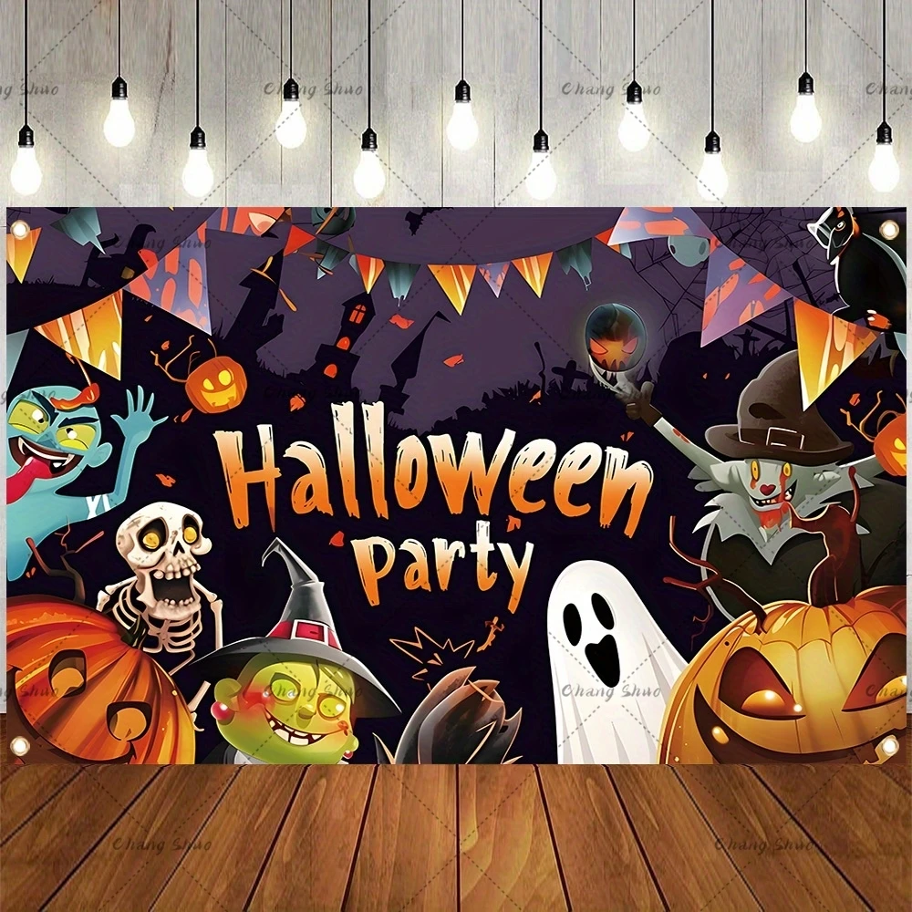 Halloween Night Party Backdrop Scary Skull Blood Pumpkin Lantern Zombie Ghost Witch Castle Baby Portrait Photography Background