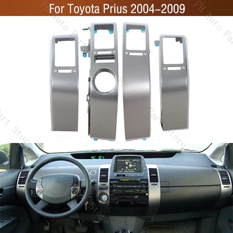 LHD For Toyota Prius 2004-2009 Front Dashboard Central A/C Air Conditioning Outlet Cover Air Conditioner Vents Frame Panel