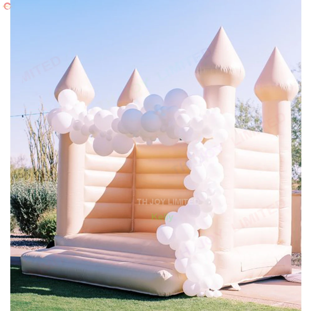 13x13ft-4x4m moonwalk comercial bouncer inflável saltando castelo bouncy jumper pvc branco casamento casa do salto