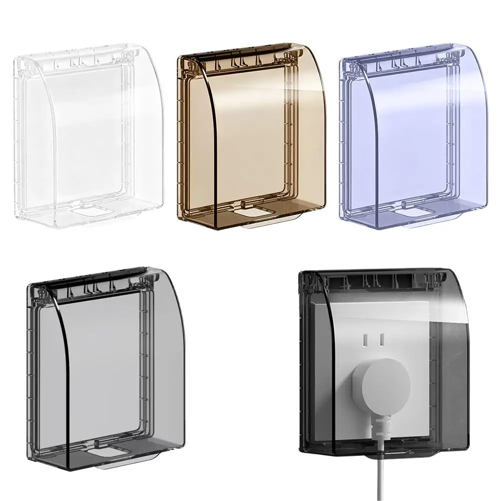 Outlet Cover Waterproof Switch Protective Box Clear Wall Socket Protector Child Safety Proof Cover Box for Bathroom Kitchen