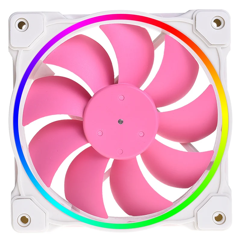 ID-COOLING ZF-12025-PINK Fans 120mm ARGB Temperature Control Fan Water Cooling Air Cooler Radiator for PC Case Fan