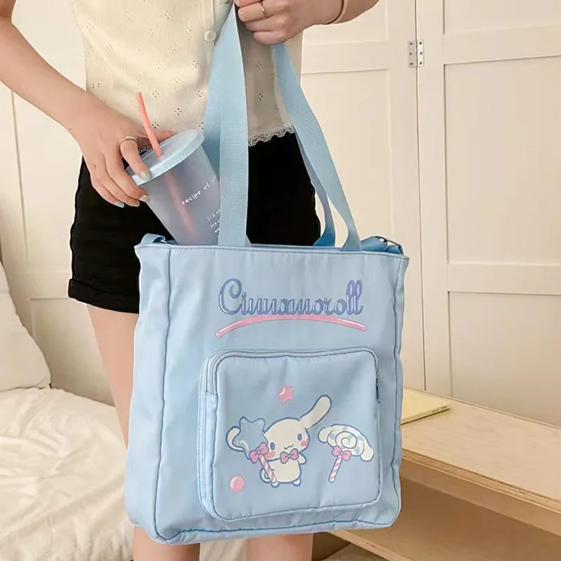 Sanrio My Melody Cinnamoroll Shoulder Bag Kawaii Large Capacity Sweet Girls Heart Everyday Cute Students Commuter Messenger Bag